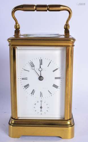 AN ANTIQUE FRENCH BRASS CARRIAGE CLOCK Henri Robert