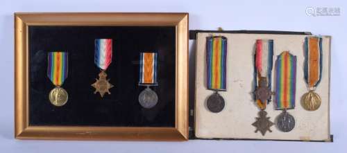TWO SETS OF WWI MEDALS presented to 104058 der  F Ord