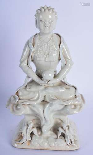 A 19TH CENTURY CHINESE BLANC DE CHINE FIGURE OF A