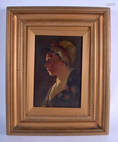 A LOVELY 19TH CENTURY CONTINENTAL OIL ON BOARD in the