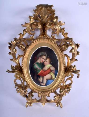A 19TH CENTURY CONTINENTAL PORCELAIN PLAQUE within a
