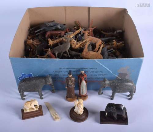 A COLLECTION OF ANTIQUE GERMAN FOLK ART TOYS from a