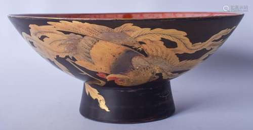 A RARE 19TH CENTURY JAPANESE BLACK LACQUERED KUTANI