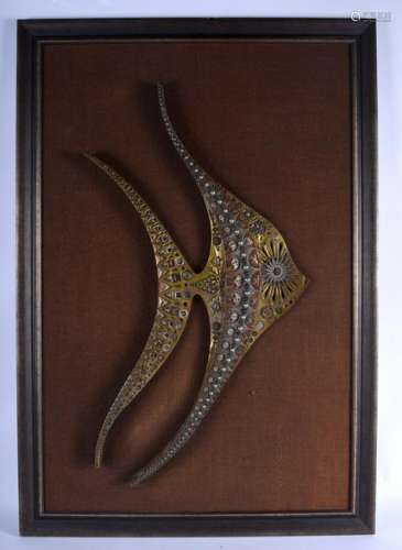 A LARGE 1950S ABSTRACT AFRICAN PANEL OF A FISH. Fish 60