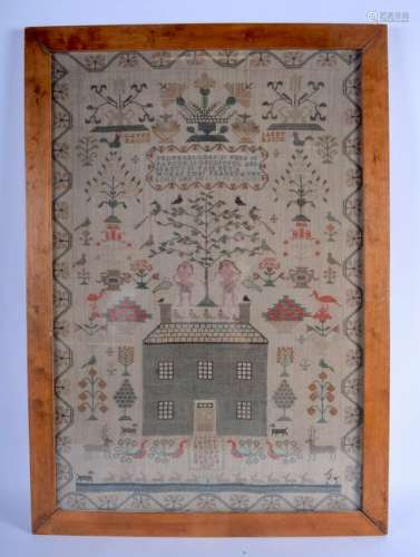 A GOOD EARLY 19TH CENTURY ENGLISH SAMPLER C1837 by