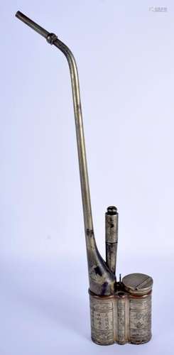 A LARGE EARLY 20TH CENTURY CHINESE PAKTONG OPIUM PIPE