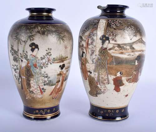 A PAIR OF 19TH CENTURY JAPANESE MEIJI PERIOD SATSUMA