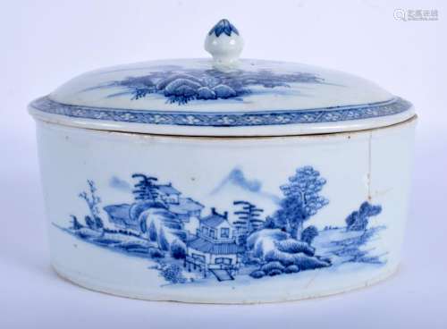 A RARE 18TH CENTURY CHINESE BLUE AND TUREEN AND COVER