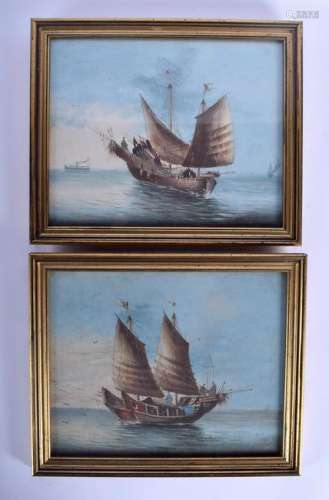 A PAIR OF 1950S CHINESE FRAMED PASTEL WATERCOLOURS