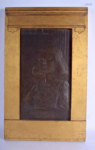 A GOOD PRE RAPHAELITE ARTS AND CRAFTS BRONZE PLAQUE by