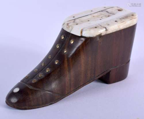 A 19TH CENTURY CONTINENTAL HARDWOOD SNUFF BOX in the