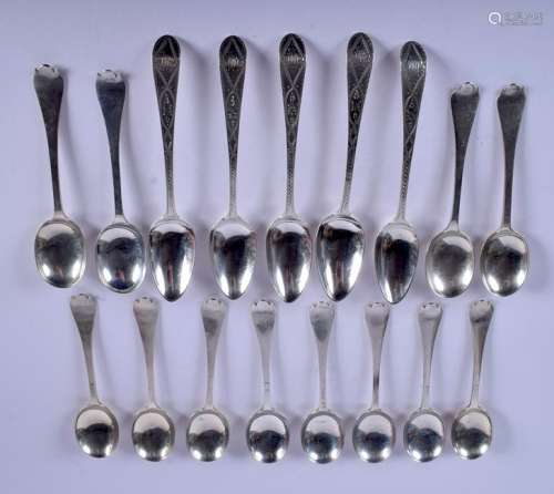 ASSORTED ANTIQUE SILVER SPOONS. 8.6 oz. (qty)