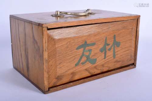 A VINTAGE CHINESE MAH-JONG SET. 23 cm x 13 cm.