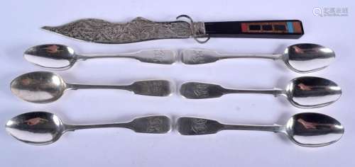 ASSORTED ANTIQUE SILVER SPOONS. 5.5 oz. (qty)