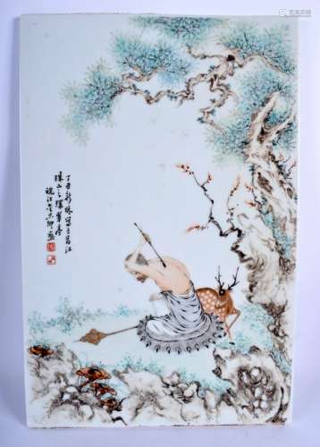 A LARGE CHINESE REPUBLICAN FAMILLE ROSE PORCELAIN PANEL