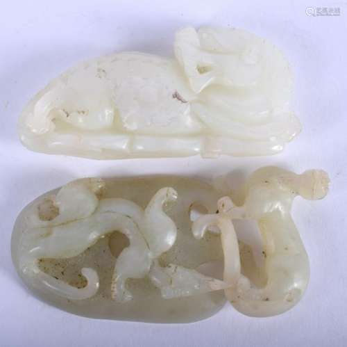TWO EARLY 20TH CENTURY CHINESE CARVED JADE GROUPS Late