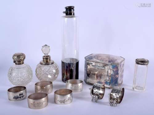 A VICTORIAN SILVER PLATED TEA CADDY together with