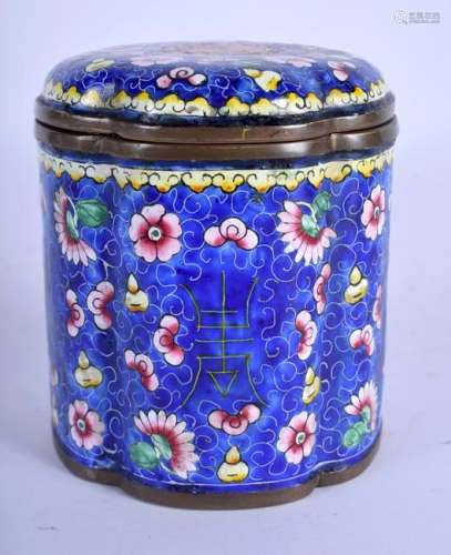 A 19TH CENTURY CHINESE CANTON ENAMEL BOX AND COVER