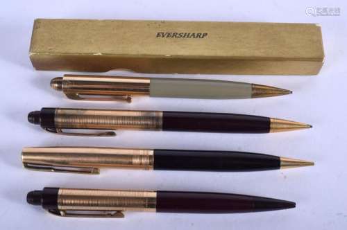 AN EVERSHARP 14CT GOLD PLATED PROPELLING PENCIL