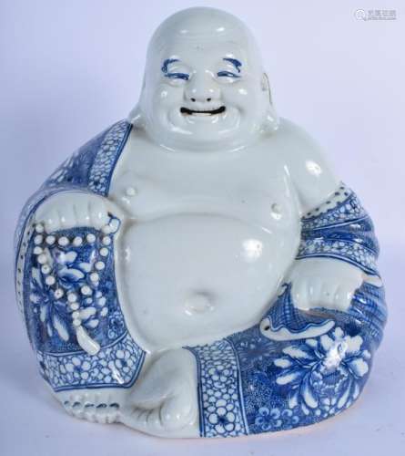 A LARGE CHINESE REPUBLICAN PERIOD BLUE AND WHITE FIGURE