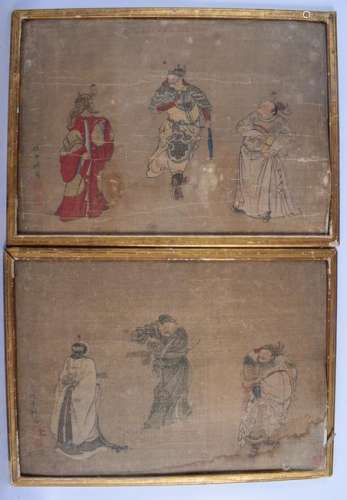 A PAIR OF CHINESE DYNASTY PAINTINGS Attributed to