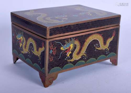 A LATE 19TH CENTURY CHINESE CLOISONNE ENAMEL CASKET
