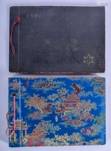 A PAIR OF VINTAGE ORIENTAL JAPANESE PHOTOGRAPH ALBUMS