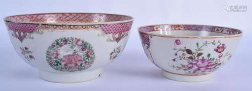 AN 18TH CENTURY CHINESE FAMILLE ROSE MEDALLION BOWL