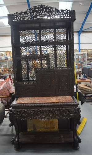 A FINE LARGE 19TH CENTURY CHINESE HARDWOOD CABINET ON