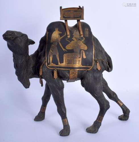 A RARE JAPANESE TAISHO PERIOD BRONZE FIGURE OF A CAMEL