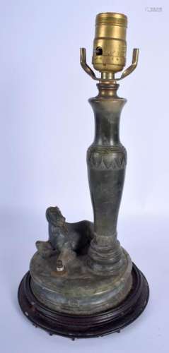 AN EARLY 20TH CENTURY CHINESE CARVED SOAPSTONE LAMP