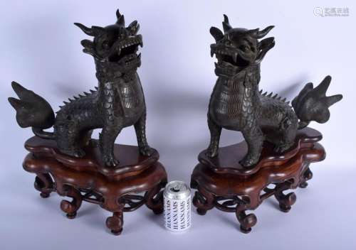 A RARE LARGE PAIR OF 18TH CENTURY CHINESE BRONZE