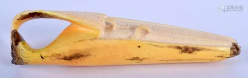 A 19TH CENTURY JAPANESE MEIJI PERIOD CARVED I BANANA of
