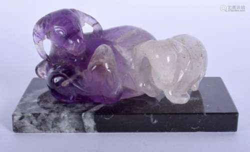 A GOOD 18TH/19TH CENTURY CHINESE CARVED AMETHYST FIGURE