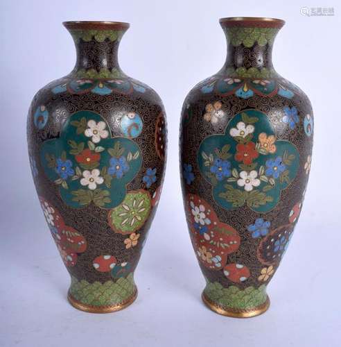 A PAIR OF 19TH CENTURY JAPANESE MEIJI PERIOD CLOISONNE