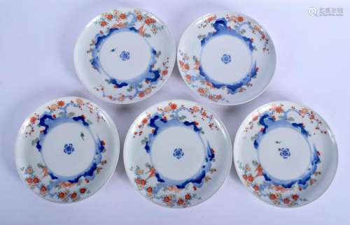 A SET OF FIVE 18TH CENTURY JAPANESE EDO PERIOD KAKIEMON