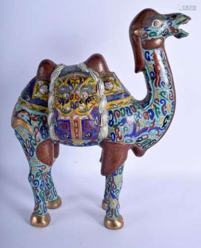 A LARGE 1950S CHINESE CLOISONNE ENAMEL FIGURE OF A