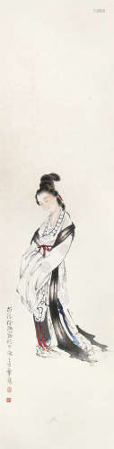 徐操 （1899-1961） 仕女 设色纸本镜片