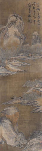 张瑞图 （1570-1644） 雪景山水 设色绢本镜片