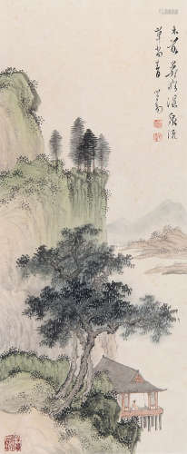 溥儒 （1896-1963） 山水 设色绢本立轴