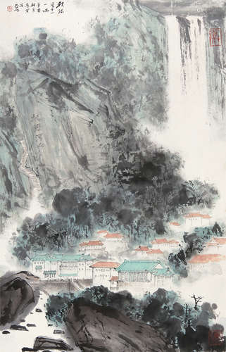 亚明 （1924-2002） 大好河山1981年作 设色纸本镜片