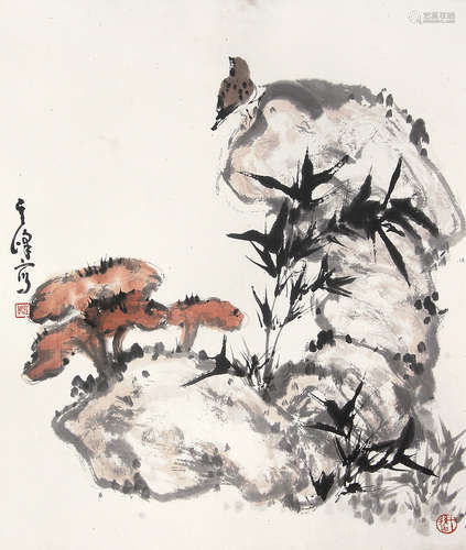 孙其峰 （b.1920） 花鸟 设色纸本镜片