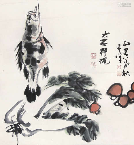 孙其峰 （b.1920） 农家风味1985年作 设色纸本立轴