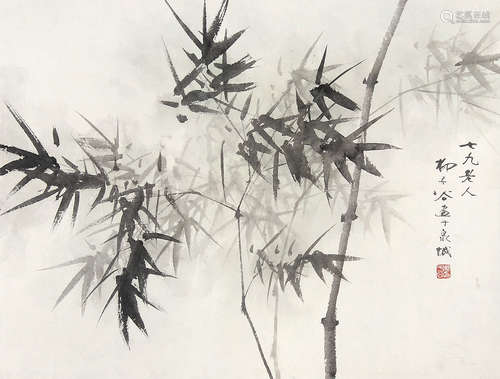 柳子谷 （1901-1986） 节节高升 设色纸本托片