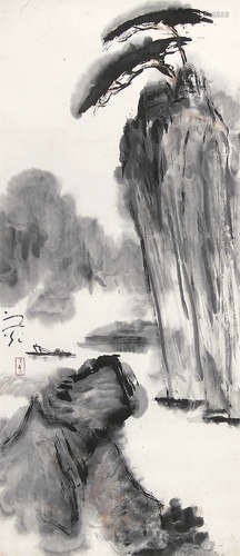 谢之光 （1899-1976） 山水 设色纸本立轴