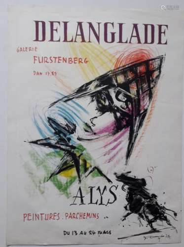 Delanglade: Alys peinture parchemin, Galerie Furst…