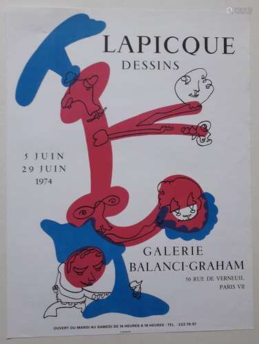 Lapicque, drawings, Galerie Balanci Graham, 1974 ;…