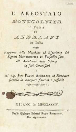 [AEROSTATICA] - ANDREANI, Paolo (1763-1823) -