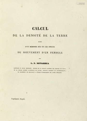 MENABREA, Luigi Federico (1809-1896) - Calcul de la