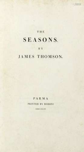 THOMSON, James (1700-1748) - The Seasons. Parma: